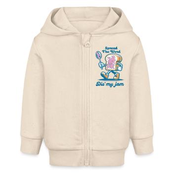 Passez le mot Dis' My Jam Funny - Veste à capuche bébé bio Stanley/Stella - écru doux - Devant