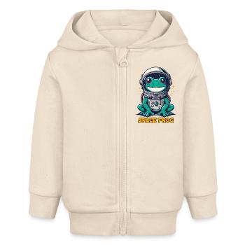 Space Frogs Toad Astronaut Costume Astronomy Funny - Baby Organic Zip-up Hoodie by Stanley/Stella - soft Ecru - Front