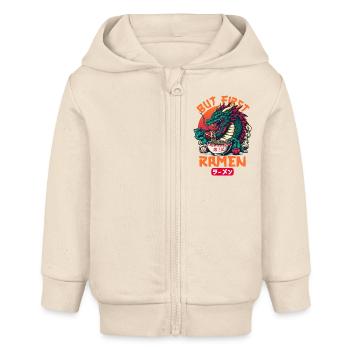 Soupe de nouilles japonaises Ramen Dragon - Veste à capuche bébé bio Stanley/Stella - écru doux - Devant