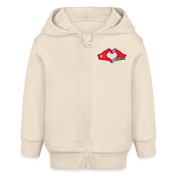 China Belarus Flagge Hände Herzform - Baby Organic Kapuzenjacke Baby Connector von Stanley/Stella - Natur - Vorne