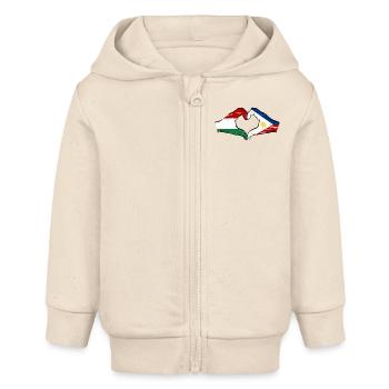 Hungary Philippines Flag Hands Heart Shape Used - Baby Organic Zip-up Hoodie by Stanley/Stella - soft Ecru - Front