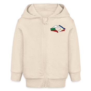 Bulgarie Philippines Drapeau Mains Coeur Forme Utilisé - Veste à capuche bébé bio Stanley/Stella - écru doux - Devant