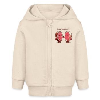 Nice to Meat You - Baby Organic Zip-up Hoodie by Stanley/Stella - soft Ecru - Front