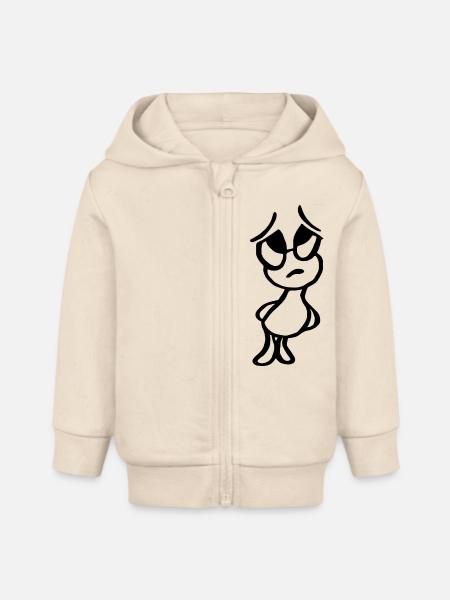 kleiner Mann nachdenklich - Baby Organic Kapuzenjacke Baby Connector von Stanley/Stella - Natur