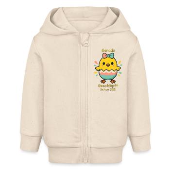 Niedliches Babyküken - Gerade geschlüpft schon süß - Baby Organic Kapuzenjacke Baby Connector von Stanley/Stella - Natur - Vorne