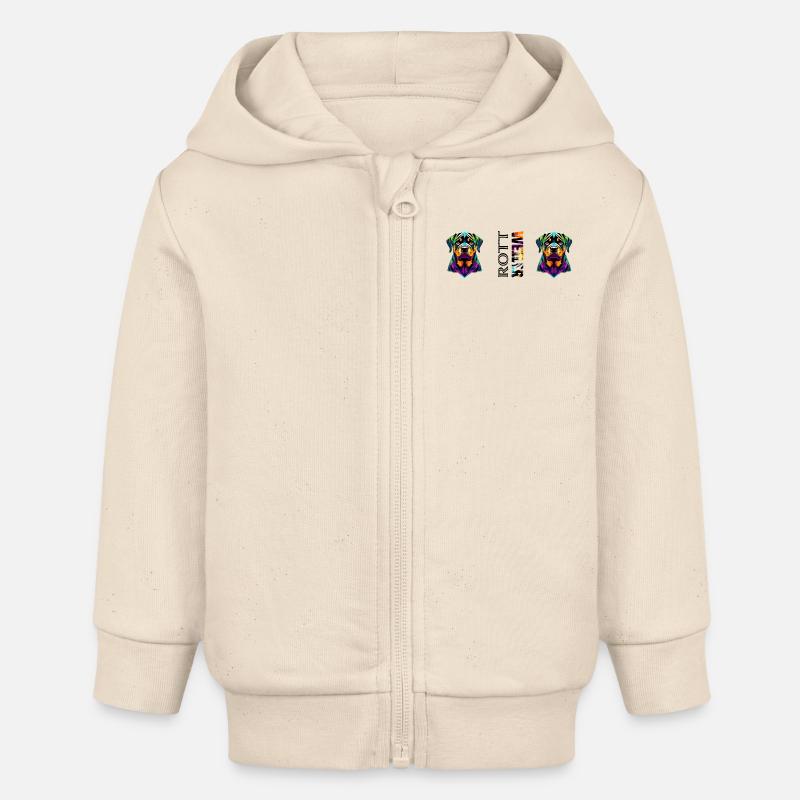 Rottweiler - Veste à capuche bébé bio Stanley/Stella - écru doux