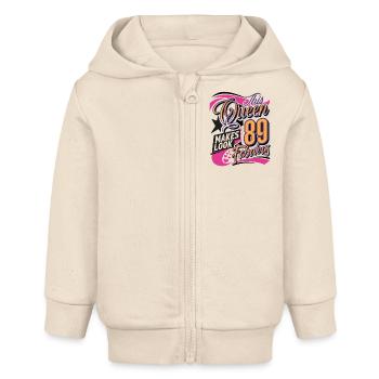 89. Geburtstag Queen Frauen - Baby Organic Kapuzenjacke Baby Connector von Stanley/Stella - Natur - Vorne