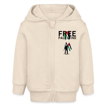 Free Palestine - Baby Organic Zip-up Hoodie by Stanley/Stella - soft Ecru - Front