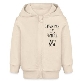 Plongée Sous-Marine / Plongeur / Diver / Natation - Veste à capuche bébé bio Stanley/Stella - écru doux - Devant