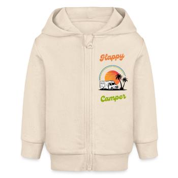 Happy Camper Farbig - Baby Organic Kapuzenjacke Baby Connector von Stanley/Stella - Natur - Vorne