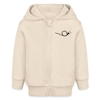 Corne courbée - Veste à capuche bébé bio Stanley/Stella - écru doux - Devant