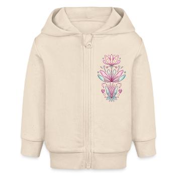 Fleurs de Namaste - Veste à capuche bébé bio Stanley/Stella - écru doux - Devant