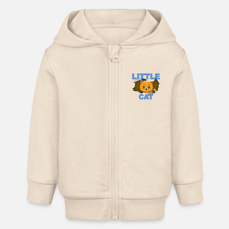 PETIT CHAT - Veste à capuche bébé bio Stanley/Stella - écru doux