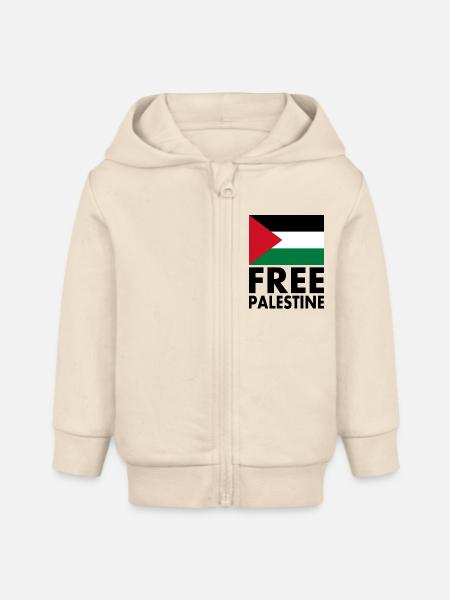 Free palestine - Baby Organic Kapuzenjacke Baby Connector von Stanley/Stella - Natur