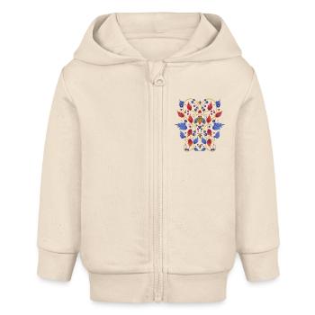 Blumen mit Motte - Baby Organic Kapuzenjacke Baby Connector von Stanley/Stella - Natur - Vorne