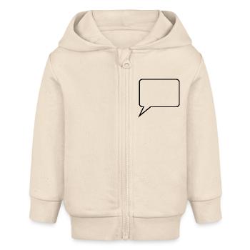 Personalize your own speech bubble Comic - Baby Organic Zip-up Hoodie by Stanley/Stella - soft Ecru - Front