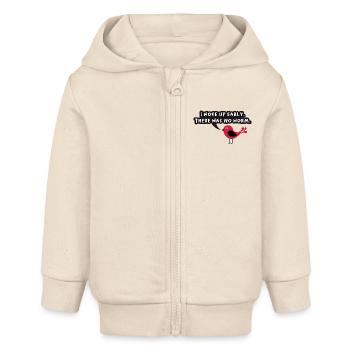 Je me suis réveillé tôt il n’y avait pas de ver Graphique - Veste à capuche bébé bio Stanley/Stella - écru doux - Devant