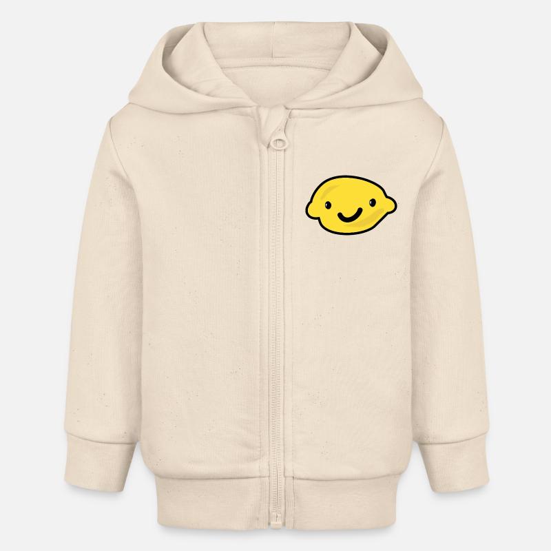 citron - Veste à capuche bébé bio Stanley/Stella - écru doux