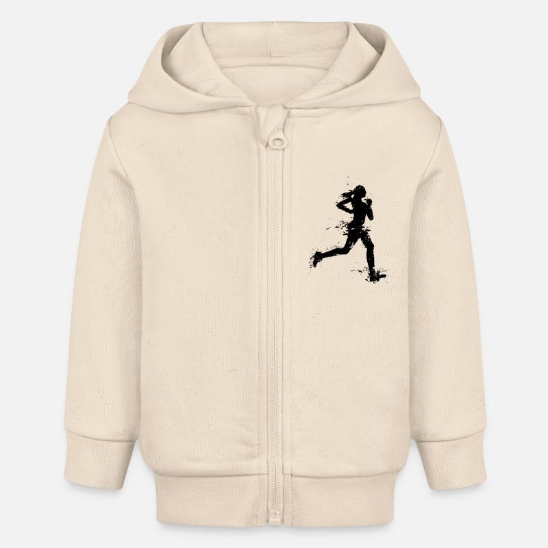 runner female - Veste à capuche bébé bio Stanley/Stella - écru doux