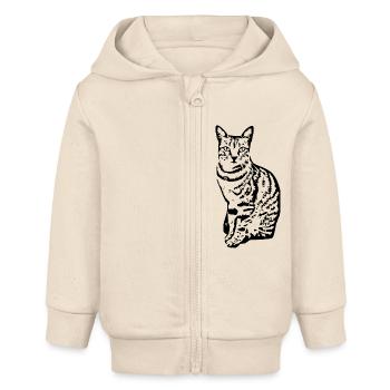 Katze Kätzchen Tigerkatze Katzenshirt Geschenk - Baby Organic Kapuzenjacke Baby Connector von Stanley/Stella - Natur - Vorne