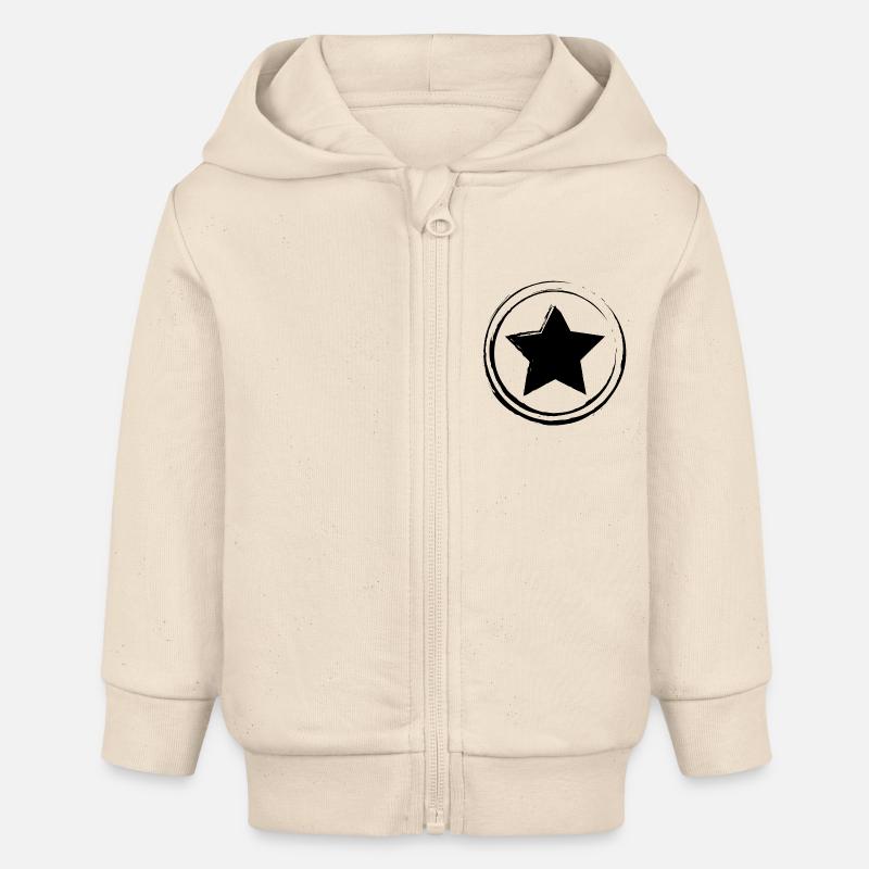 Vintage Star black - Veste à capuche bébé bio Stanley/Stella - écru doux