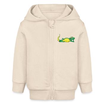 crocodile fraî - Veste à capuche bébé bio Stanley/Stella - écru doux - Devant