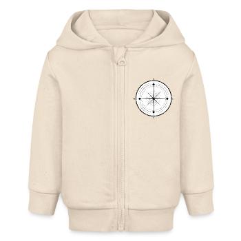 Kompass Weltreise Geschenk Urlaub - Baby Organic Kapuzenjacke Baby Connector von Stanley/Stella - Natur - Vorne