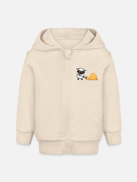 Arbeitsschafe - Baby Organic Kapuzenjacke Baby Connector von Stanley/Stella - Natur