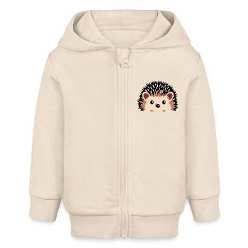 Igel - Baby Organic Kapuzenjacke Baby Connector von Stanley/Stella - Natur - Vorne