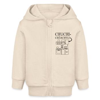 Chuchichäschtli - Vektor=Motivfarbwechsel möglich - Baby Organic Kapuzenjacke Baby Connector von Stanley/Stella - Natur - Vorne