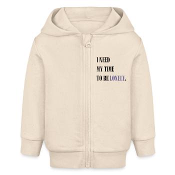 Citation solitaire - Veste à capuche bébé bio Stanley/Stella - écru doux - Devant