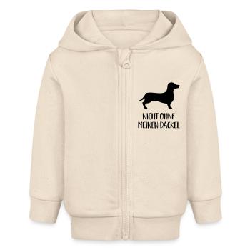 Nicht ohne meinen Dackel - Baby Organic Kapuzenjacke Baby Connector von Stanley/Stella - Natur - Vorne