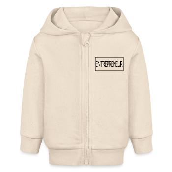 Unternehmer Stolzes graduiertes Unternehmergeschenk - Baby Organic Kapuzenjacke Baby Connector von Stanley/Stella - Natur - Vorne