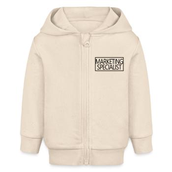 Marketing Specialist Proud Graduated Marketer - Baby Organic Zip-up Hoodie by Stanley/Stella - soft Ecru - Front