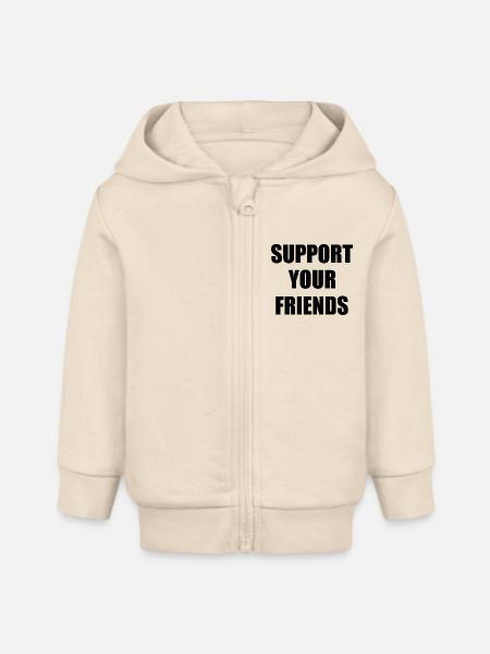 Support your friends - Baby Organic Kapuzenjacke Baby Connector von Stanley/Stella - Natur