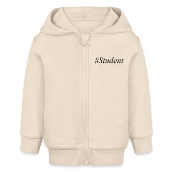 #Student Logo Schwarz - Baby Organic Kapuzenjacke Baby Connector von Stanley/Stella - Natur - Vorne