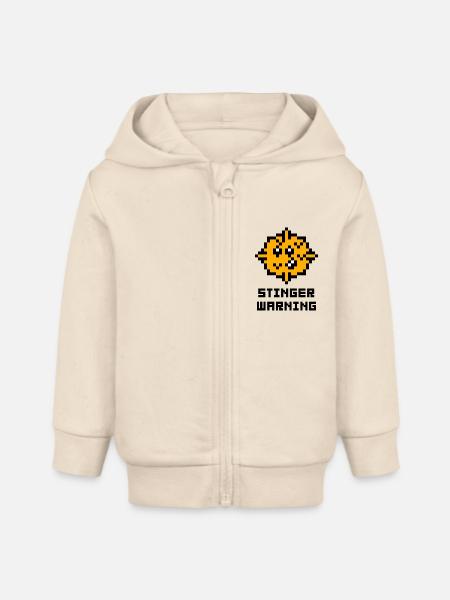 Stinger Warning - Baby Organic Kapuzenjacke Baby Connector von Stanley/Stella - Natur