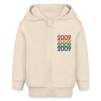 Cool Retro 2009, 14 ans, 14e anniversaire Ados - Veste à capuche bébé bio Stanley/Stella - écru doux - Devant