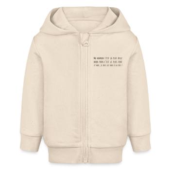 phrase de bébé - Veste à capuche bébé bio Stanley/Stella - écru doux - Devant