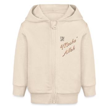 Say MashaAllah - Baby Organic Kapuzenjacke Baby Connector von Stanley/Stella - Natur - Vorne