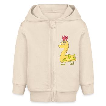 mostro - Felpa con cappuccio con zip neonato bio di Stanley/Stella - ecru morbido - Fronte