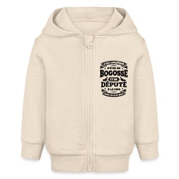 BOGOSSE ET DÉPUTÉ - Veste à capuche bébé bio Stanley/Stella - écru doux - Devant