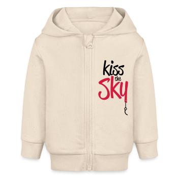 Kiss the Sky - Veste à capuche bébé bio Stanley/Stella - écru doux - Devant