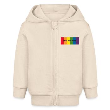 J'aime mes mères - vêtements de bébé Pride - Veste à capuche bébé bio Stanley/Stella - écru doux - Devant