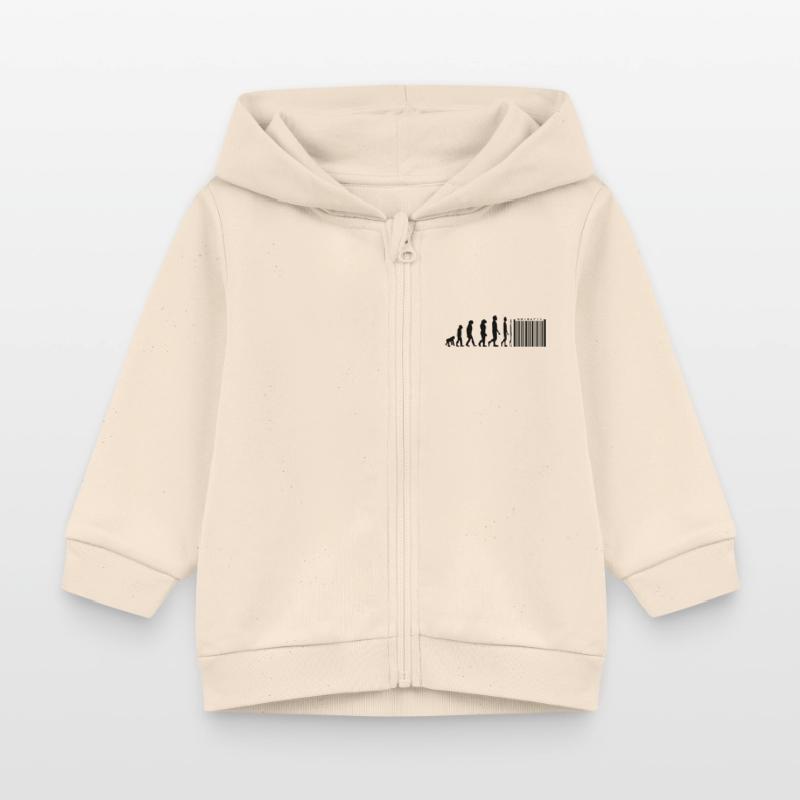 Evolution Strichcode Baby Organic Kapuzenjacke Baby Connector von Stanley/Stella