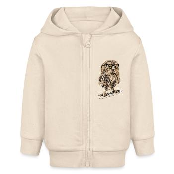 AD Owl - Veste à capuche bébé bio Stanley/Stella - écru doux - Devant