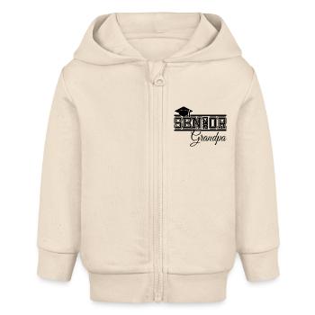 Senior 2023 Opa stolzer Opa von Absolventen - Baby Organic Kapuzenjacke Baby Connector von Stanley/Stella - Natur - Vorne