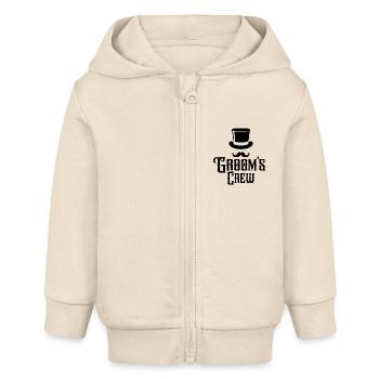 Groom's Crew Top Hat Schnurrbart Herren Junggesellenabschied - Baby Organic Kapuzenjacke Baby Connector von Stanley/Stella - Natur - Vorne