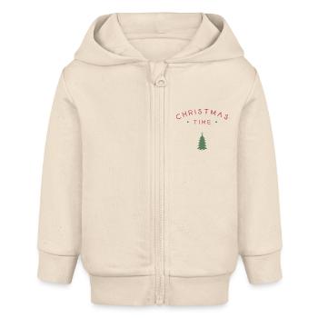 Période de Noël - Veste à capuche bébé bio Stanley/Stella - écru doux - Devant