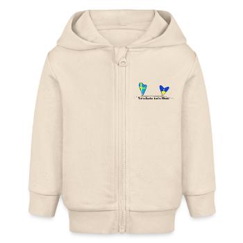 Feet in Sweden, heart in Ukraine - Baby Organic Zip-up Hoodie by Stanley/Stella - soft Ecru - Front